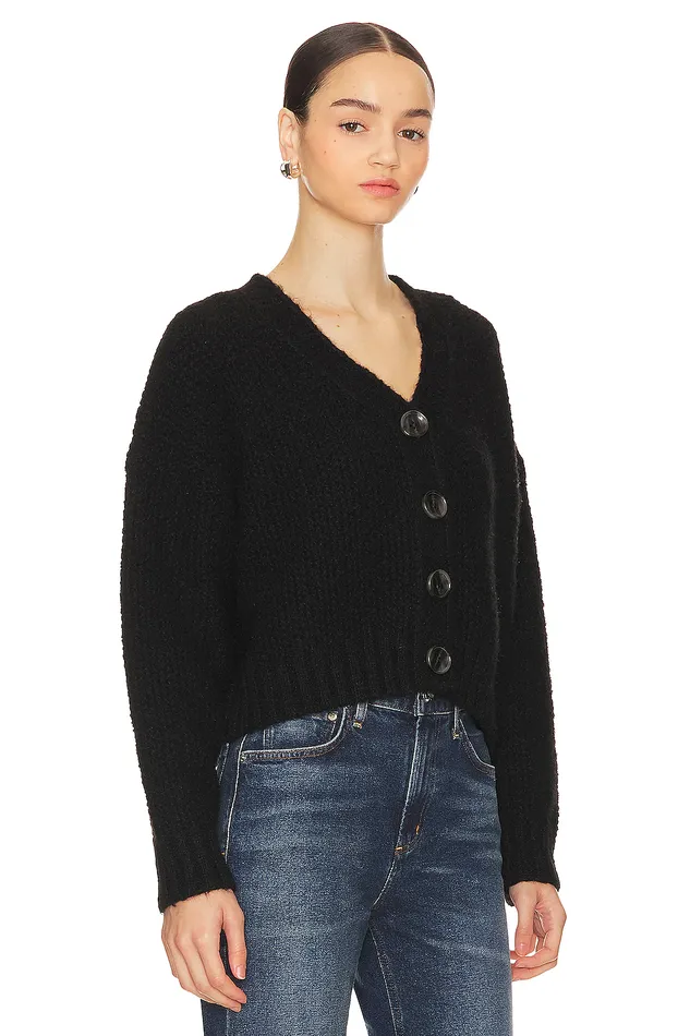 Sweaters and Knits Women Lovers and Friends Lili Button Front Cardigan Black Sweaters and Knits Women Lovers and Friends Lili Button Front Cardigan Black