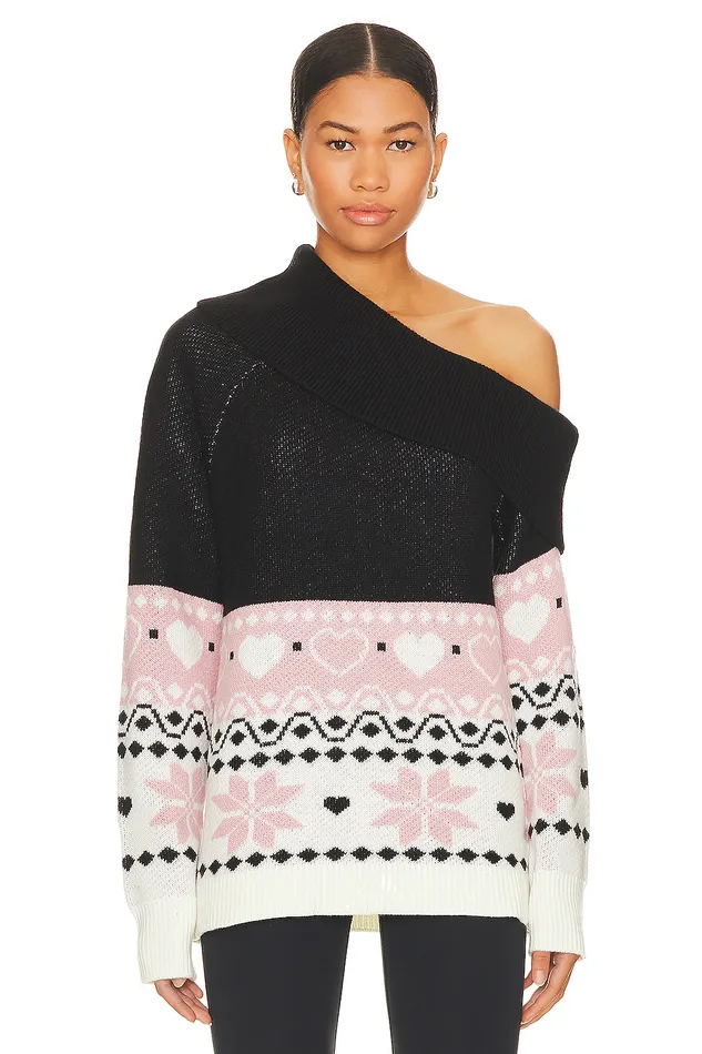 Sweaters and Knits Women Lovers and Friends Lovers Lane Sweater Black and Ivory