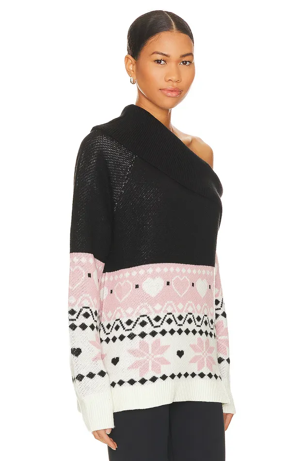 Sweaters and Knits Women Lovers and Friends Lovers Lane Sweater Black and Ivory
