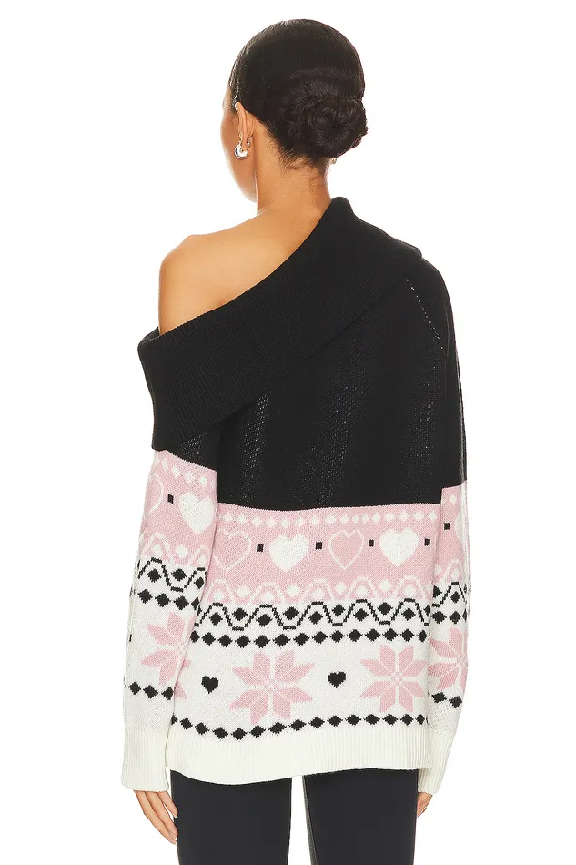 Sweaters and Knits Women Lovers and Friends Lovers Lane Sweater Black and Ivory