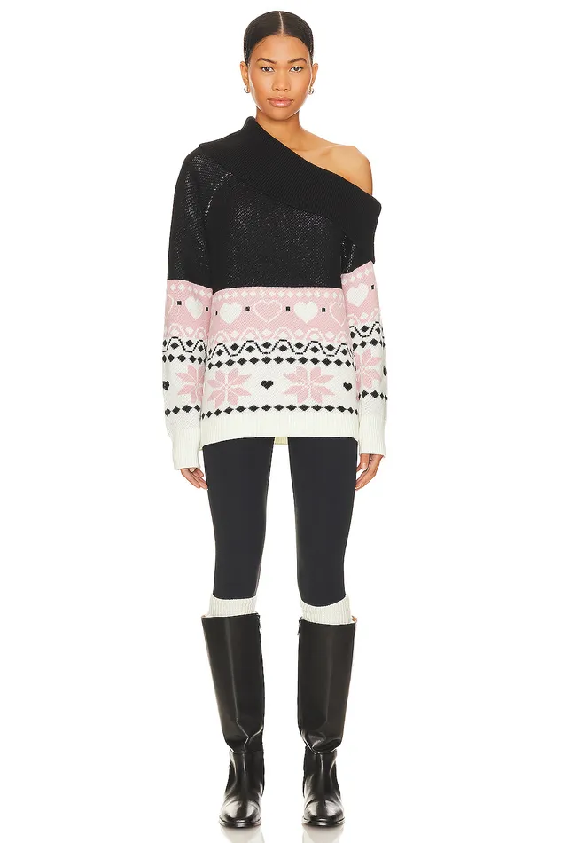 Sweaters and Knits Women Lovers and Friends Lovers Lane Sweater Black and Ivory