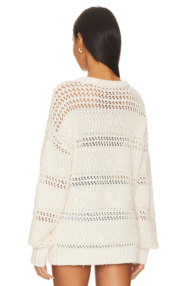 Sweaters and Knits Women Lovers and Friends Mara Henley Open Stitch Sweater Ivory Sweaters and Knits Women Lovers and Friends Mara Henley Open Stitch Sweater Ivory