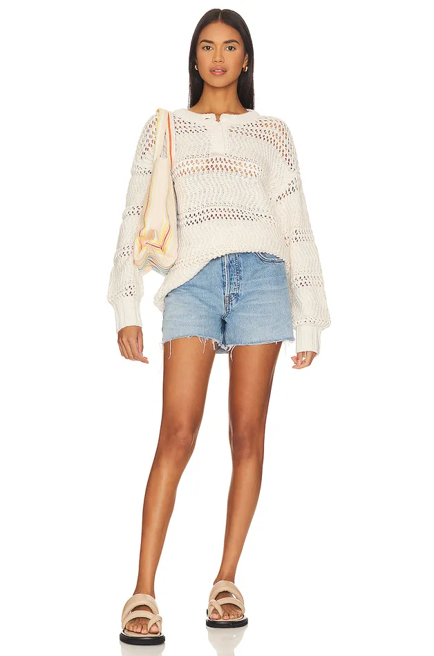 Sweaters and Knits Women Lovers and Friends Mara Henley Open Stitch Sweater Ivory Sweaters and Knits Women Lovers and Friends Mara Henley Open Stitch Sweater Ivory