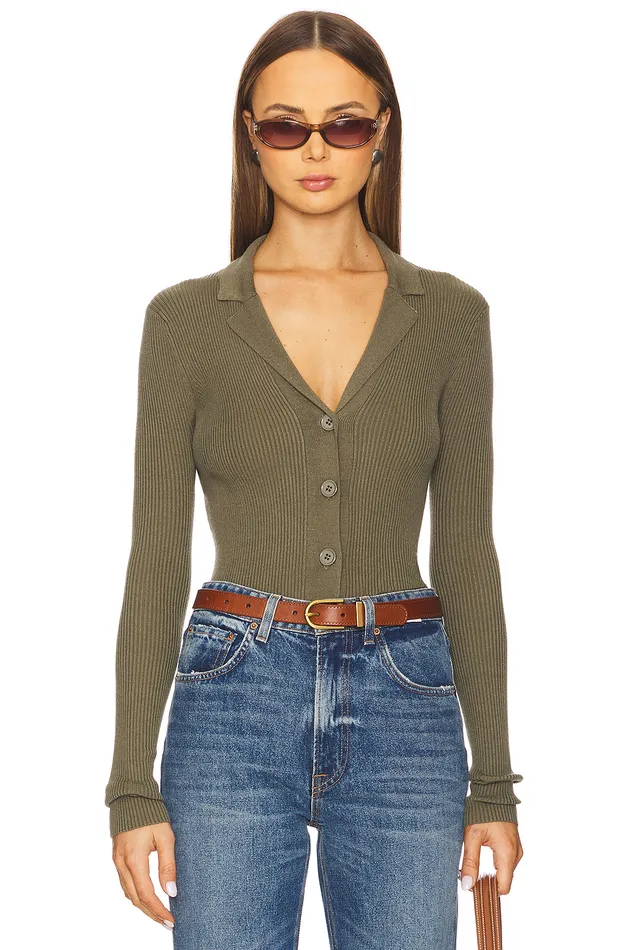Sweaters and Knits Women Lovers and Friends Meriah Polo Cardigan Army Green