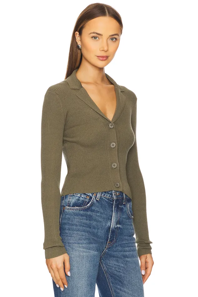 Sweaters and Knits Women Lovers and Friends Meriah Polo Cardigan Army Green