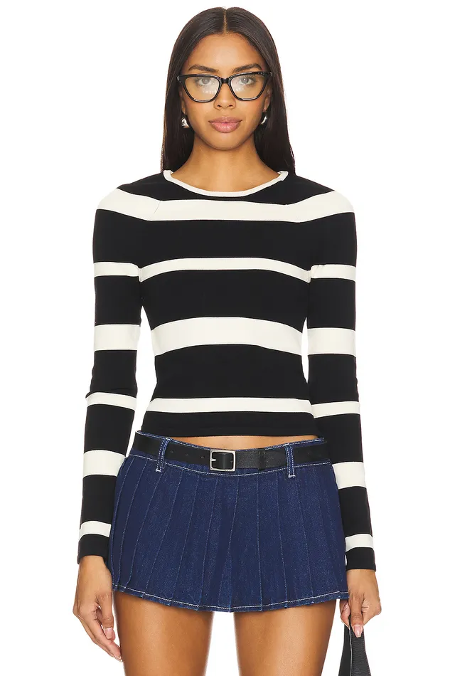 Sweaters and Knits Women Lovers and Friends Miriam Striped Sweater Black and Cream Sweaters and Knits Women Lovers and Friends Miriam Striped Sweater Black and Cream