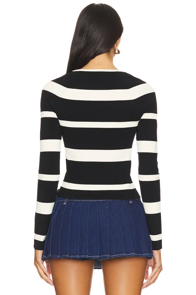 Sweaters and Knits Women Lovers and Friends Miriam Striped Sweater Black and Cream Sweaters and Knits Women Lovers and Friends Miriam Striped Sweater Black and Cream