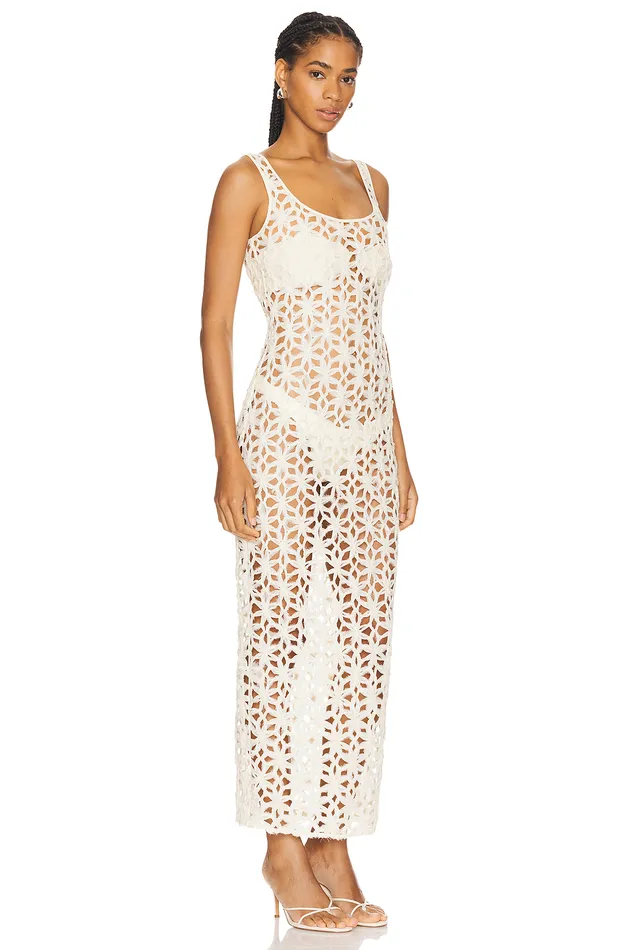 Sweaters and Knits Women Lovers and Friends Penny Maxi Dress White Sweaters and Knits Women Lovers and Friends Penny Maxi Dress White