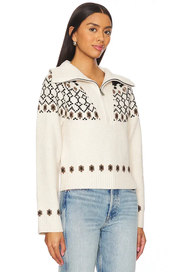 Sweaters and Knits Women Lovers and Friends Ravina Fairisle Sweater Ivory and Brown Multi Sweaters and Knits Women Lovers and Friends Ravina Fairisle Sweater Ivory and Brown Multi