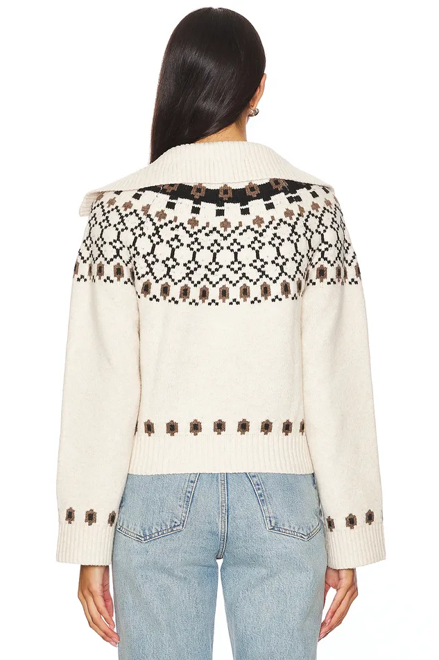 Sweaters and Knits Women Lovers and Friends Ravina Fairisle Sweater Ivory and Brown Multi Sweaters and Knits Women Lovers and Friends Ravina Fairisle Sweater Ivory and Brown Multi
