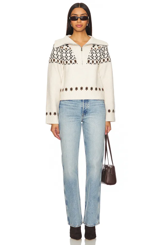 Sweaters and Knits Women Lovers and Friends Ravina Fairisle Sweater Ivory and Brown Multi Sweaters and Knits Women Lovers and Friends Ravina Fairisle Sweater Ivory and Brown Multi