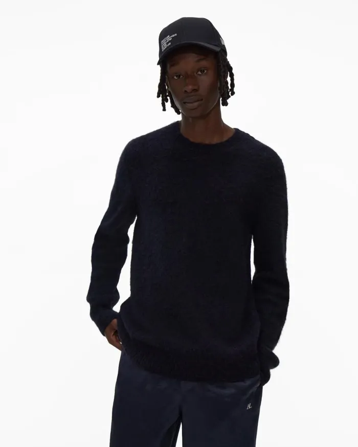 Sweaters Men Helmut Lang Brushed Crewneck Navy