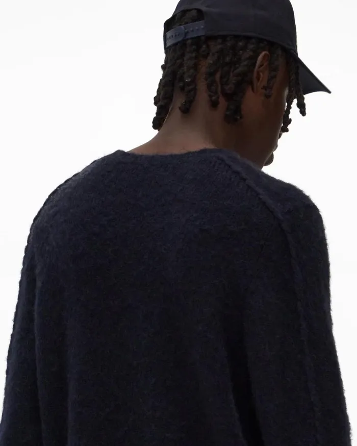 Sweaters Men Helmut Lang Brushed Crewneck Navy