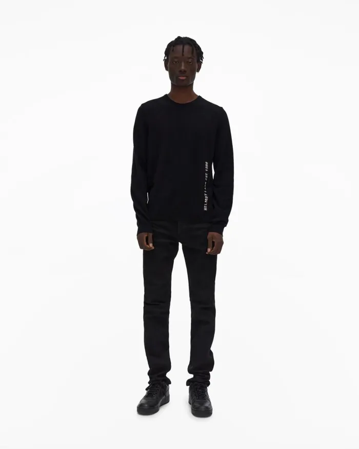 Sweaters Men Helmut Lang Cozy Logo Sweater Black