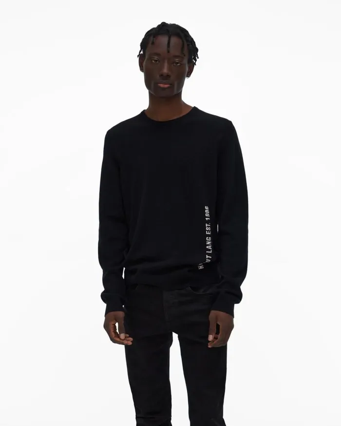 Sweaters Men Helmut Lang Cozy Logo Sweater Black