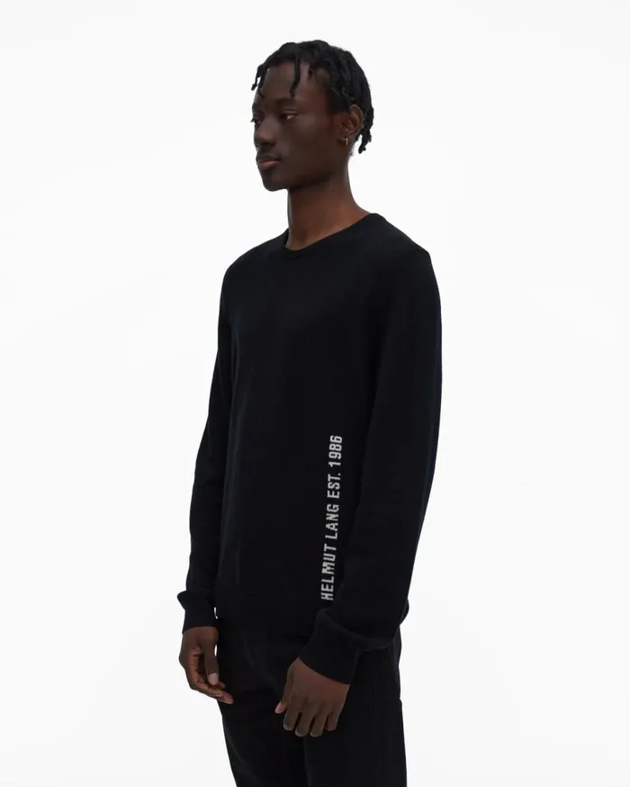 Sweaters Men Helmut Lang Cozy Logo Sweater Black