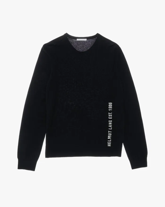 Sweaters Men Helmut Lang Cozy Logo Sweater Black