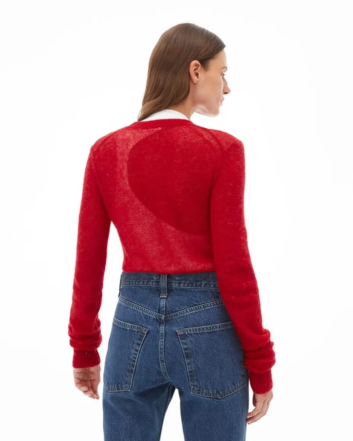 Sweaters Women Helmut Lang Air Crewneck Sweater Lava