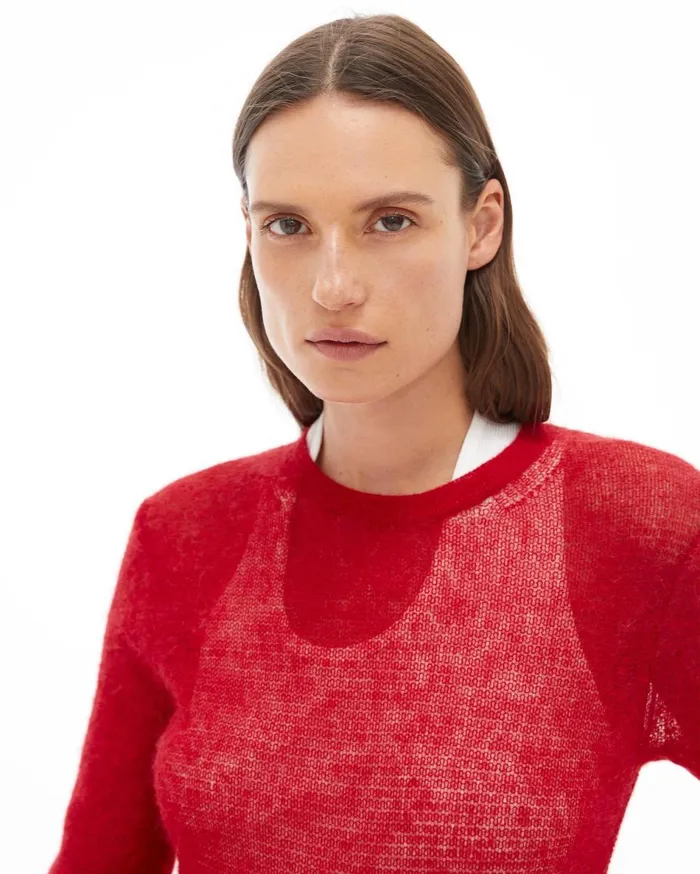 Sweaters Women Helmut Lang Air Crewneck Sweater Lava