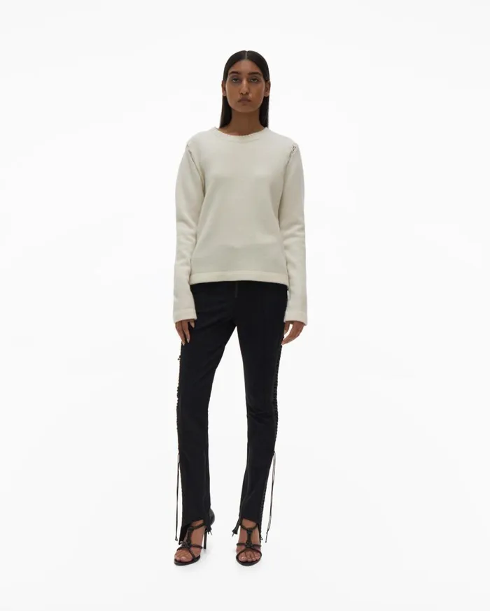 Sweaters Women Helmut Lang Aviator Sweater Ivory