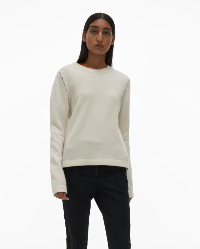 Sweaters Women Helmut Lang Aviator Sweater Ivory