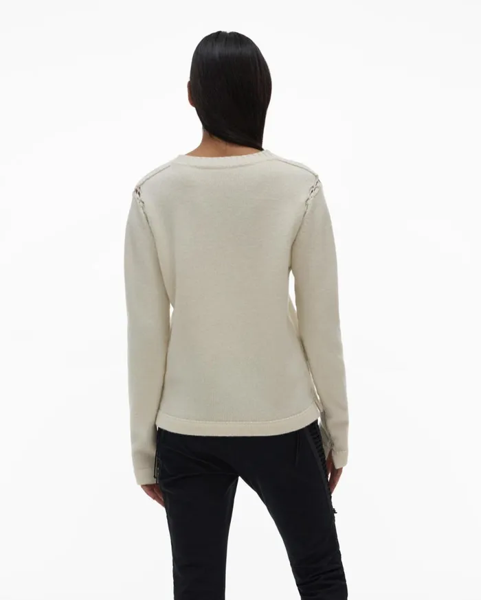 Sweaters Women Helmut Lang Aviator Sweater Ivory