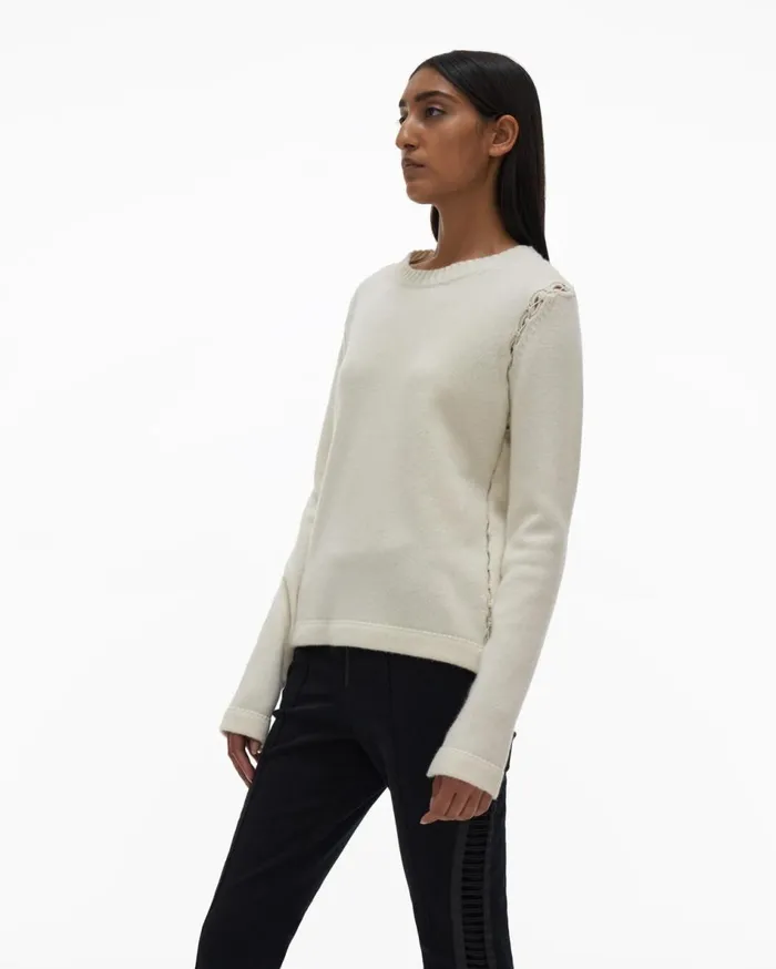 Sweaters Women Helmut Lang Aviator Sweater Ivory