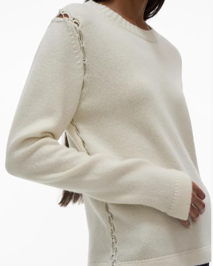 Sweaters Women Helmut Lang Aviator Sweater Ivory