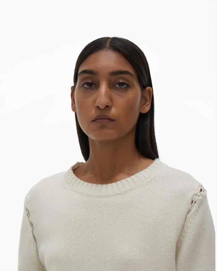 Sweaters Women Helmut Lang Aviator Sweater Ivory