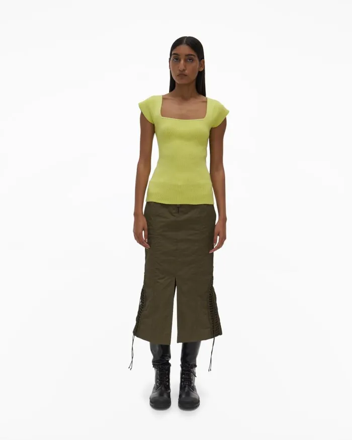 Sweaters Women Helmut Lang Contour Top Electric Yellow