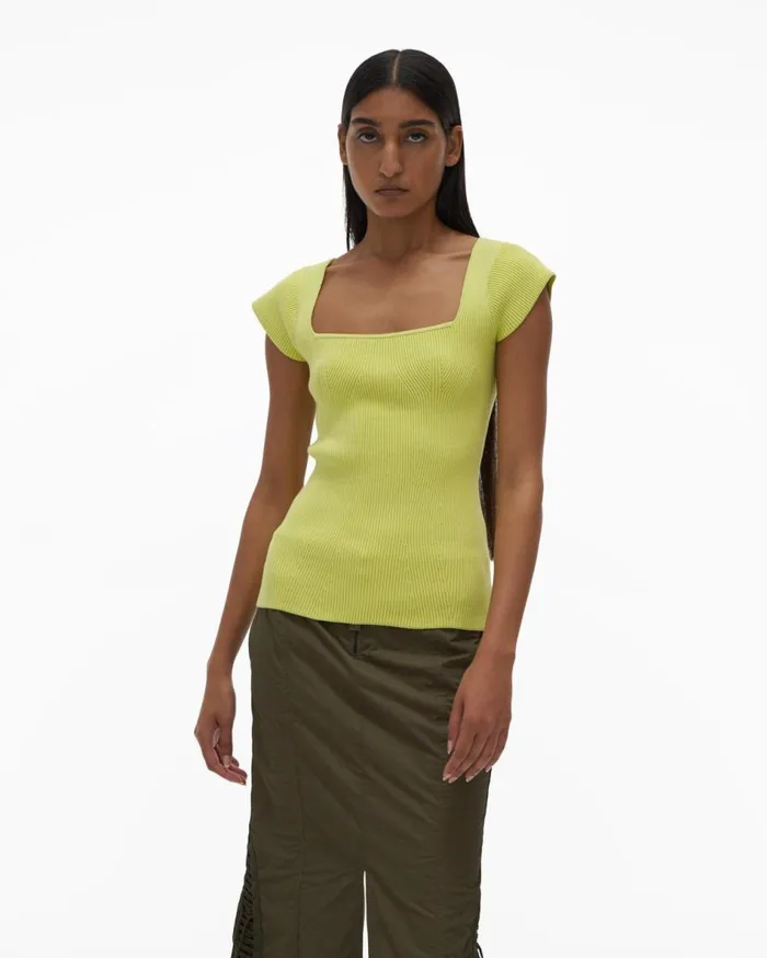 Sweaters Women Helmut Lang Contour Top Electric Yellow
