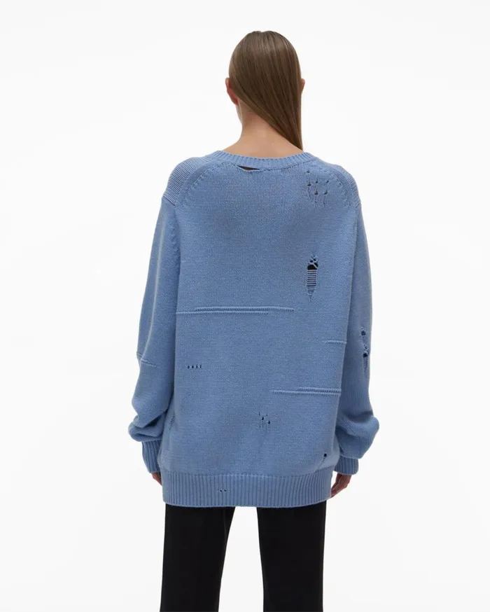 Sweaters Women Helmut Lang Distressed Sweater Aquarius
