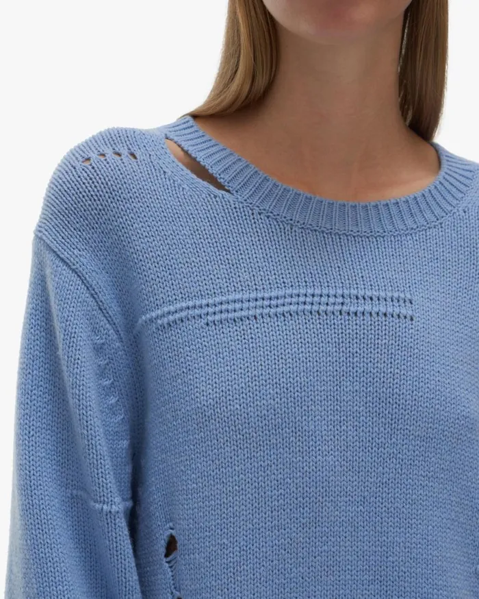 Sweaters Women Helmut Lang Distressed Sweater Aquarius