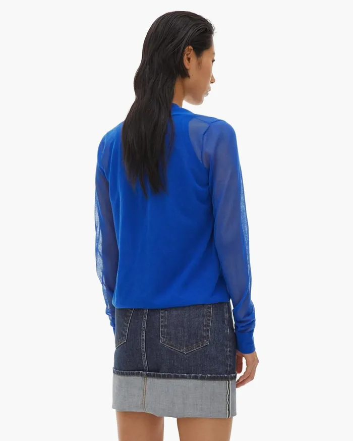 Sweaters Women Helmut Lang Double Layer Top Azurite