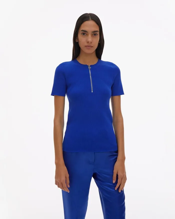 Sweaters Women Helmut Lang Essential Zip Tee Azurite