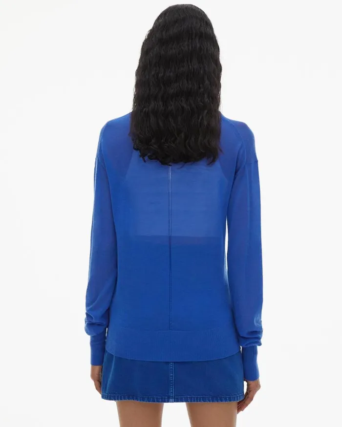 Sweaters Women Helmut Lang Fine Cashmere Crewneck Azurite