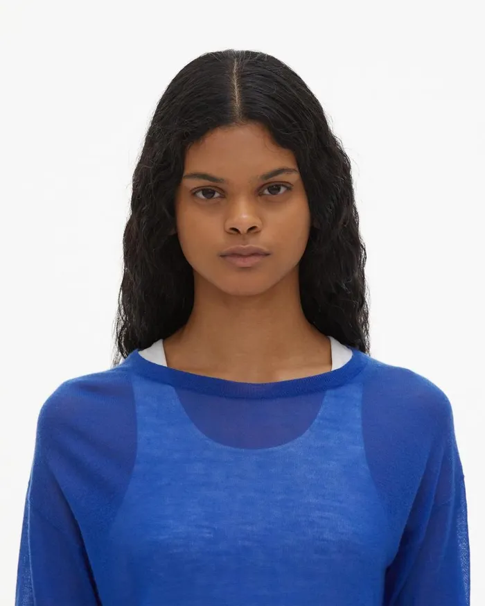 Sweaters Women Helmut Lang Fine Cashmere Crewneck Azurite
