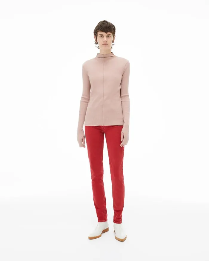 Sweaters Women Helmut Lang High Neck Rib Top Sorbet