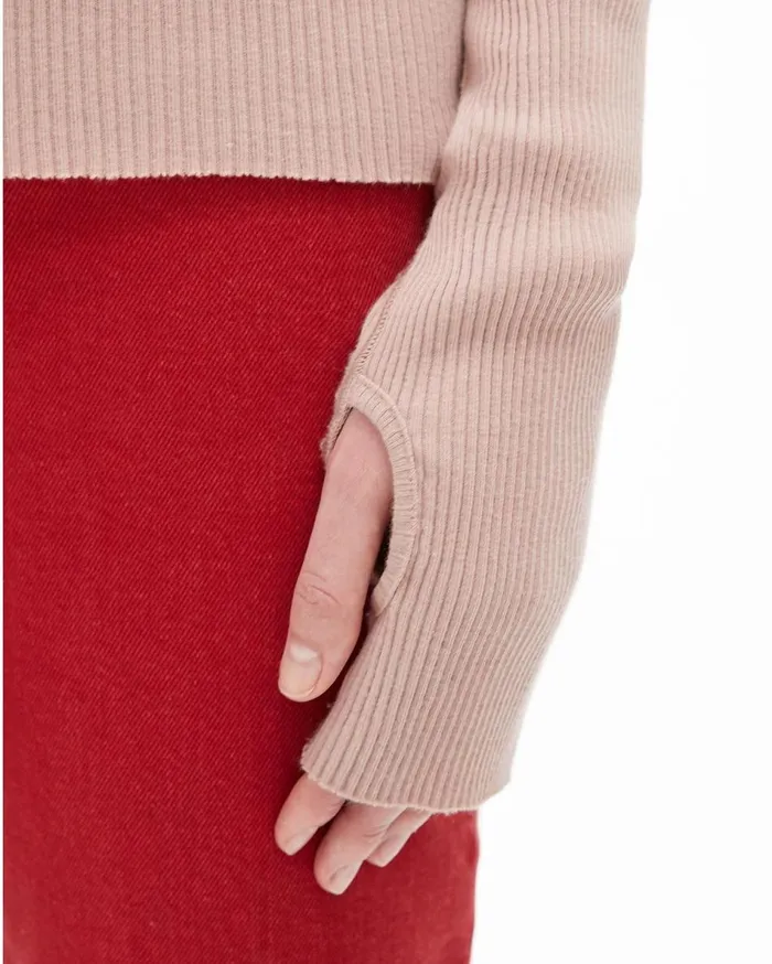 Sweaters Women Helmut Lang High Neck Rib Top Sorbet