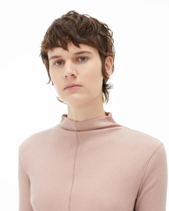 Sweaters Women Helmut Lang High Neck Rib Top Sorbet