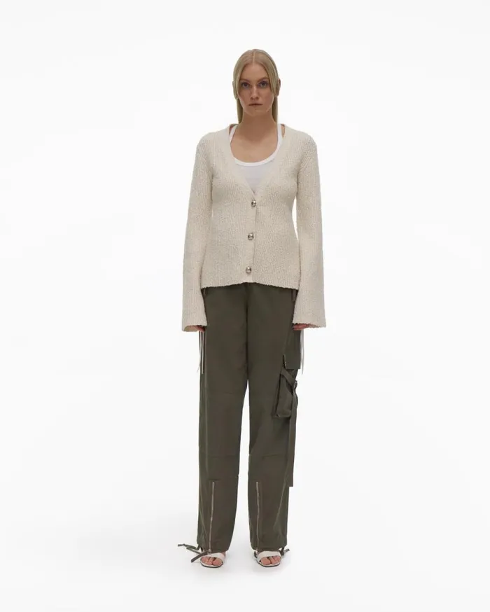 Sweaters Women Helmut Lang Ribbed Cardigan Muslin