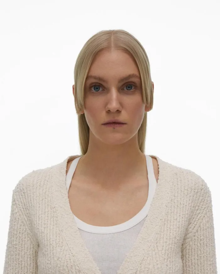 Sweaters Women Helmut Lang Ribbed Cardigan Muslin