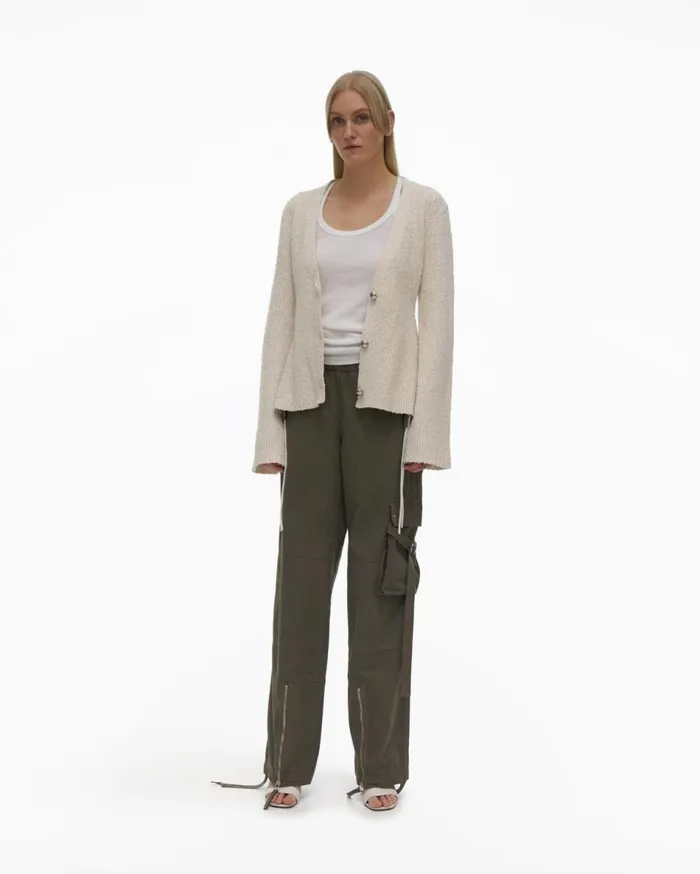 Sweaters Women Helmut Lang Ribbed Cardigan Muslin