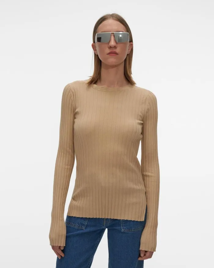 Sweaters Women Helmut Lang Ribbed Crewneck Sweater Nude