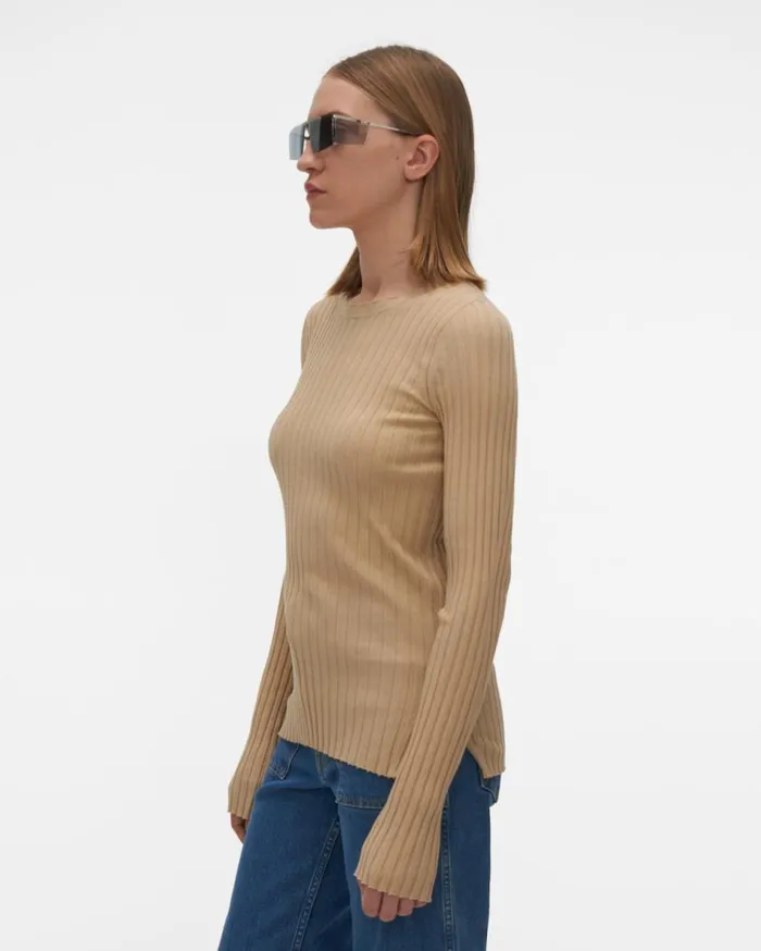 Sweaters Women Helmut Lang Ribbed Crewneck Sweater Nude