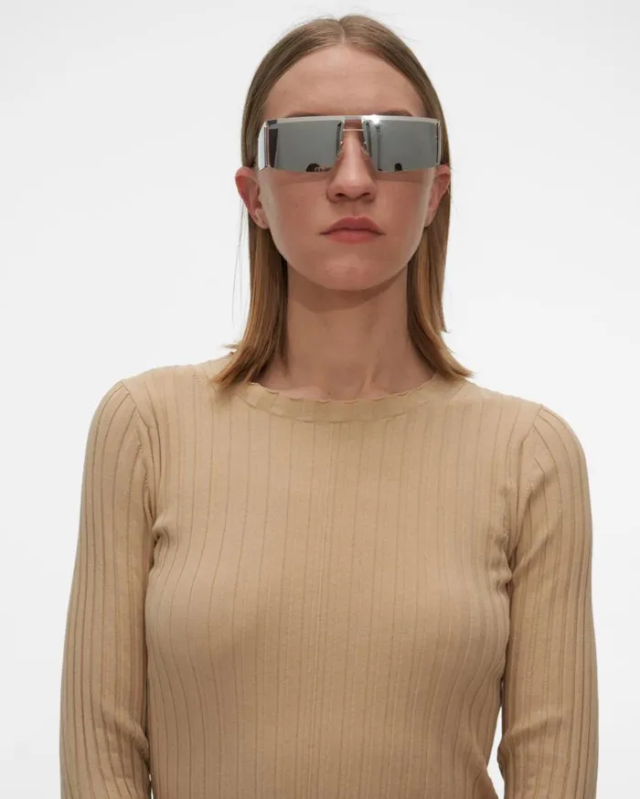 Sweaters Women Helmut Lang Ribbed Crewneck Sweater Nude