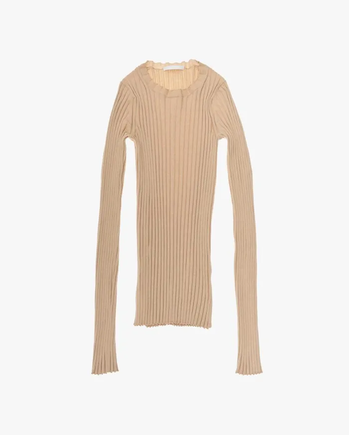 Sweaters Women Helmut Lang Ribbed Crewneck Sweater Nude