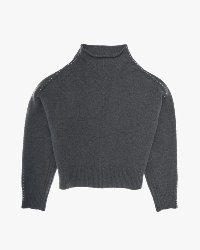 Sweaters Women Helmut Lang Stitch Mockneck Top Airforce Grey