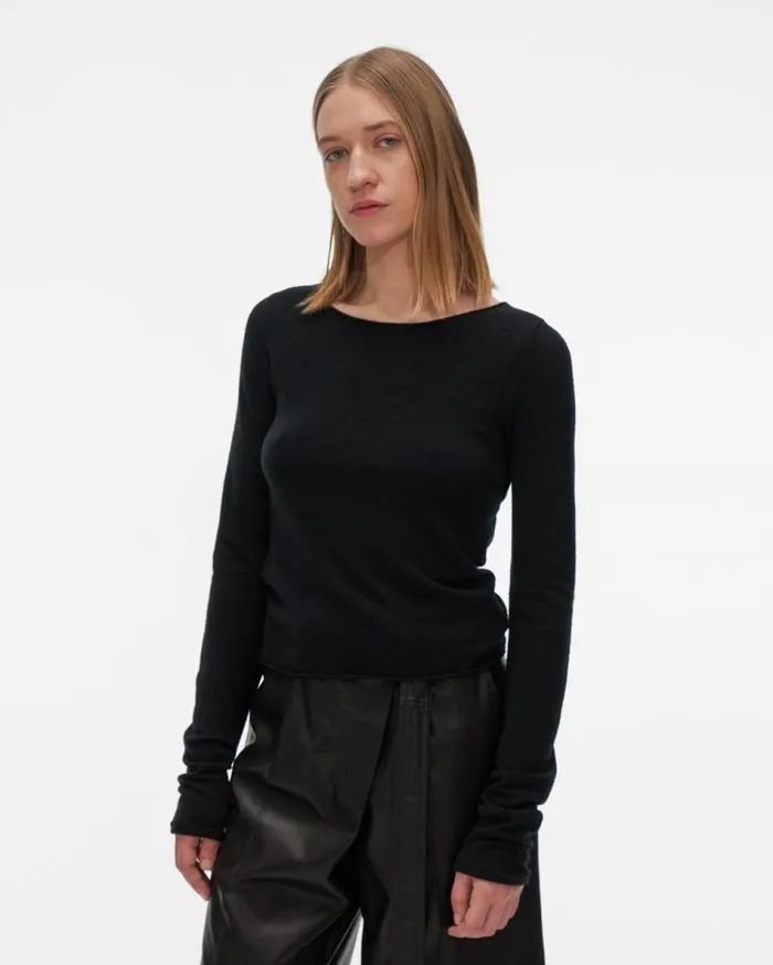 Sweaters Women Helmut Lang Twist Crewneck Sweater Black