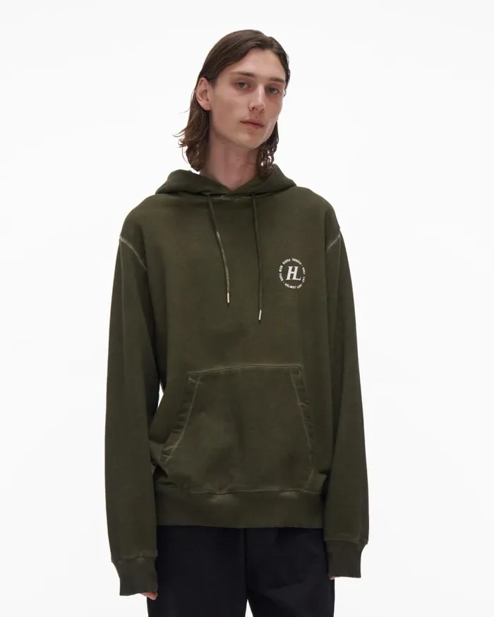Sweatshirts Men Helmut Lang Garment Dyed Hoodie Birch Green